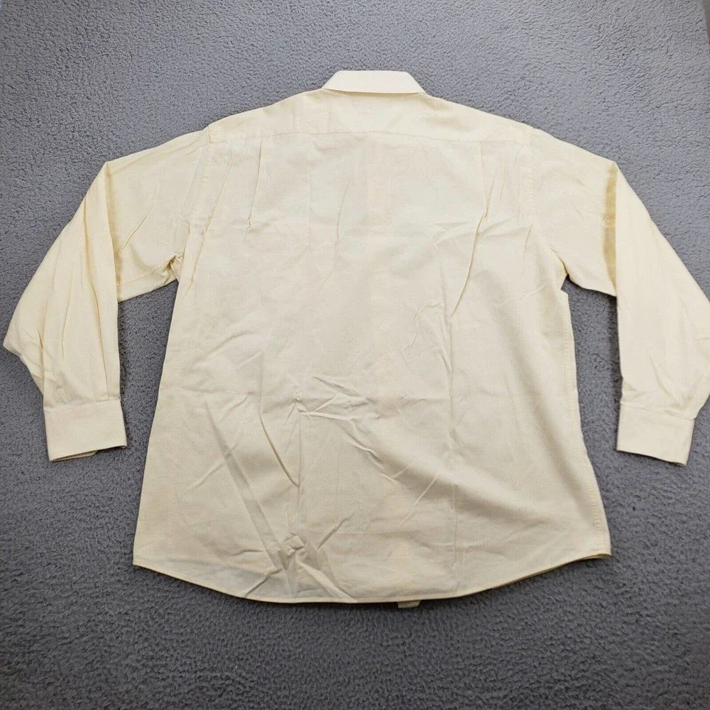 Tommy Hilfiger Shirt Mens XL 17 34-35 Yellow Long Sleeve Button‎ Up Pocket